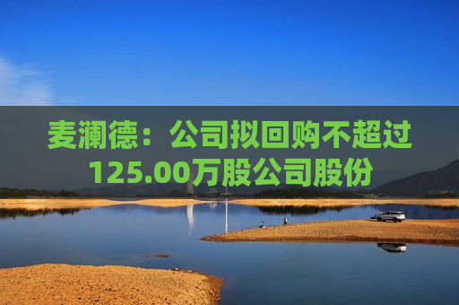 麦澜德：公司拟回购不超过125.00万股公司股份