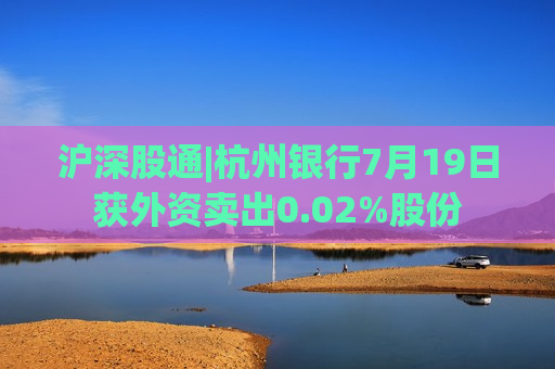 沪深股通|杭州银行7月19日获外资卖出0.02%股份  第1张