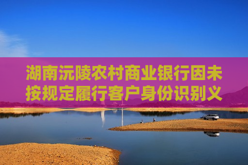 湖南沅陵农村商业银行因未按规定履行客户身份识别义务被罚40万元