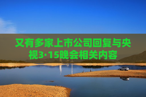 又有多家上市公司回复与央视3·15晚会相关内容  第1张