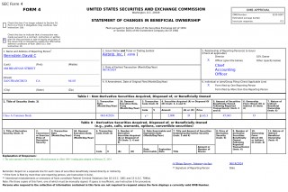 爱彼迎(ABNB.US)Bernstein David C售出2,000股普通股股份，价值约29.1万美元