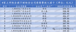 排行榜丨上市险企十大分公司排名，人保财险广东、国寿苏分分列产寿之一！人保健康跻身top10