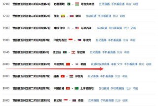 中国男足世预赛赛程(世预赛亚洲区18强赛赛程9月5日几点)