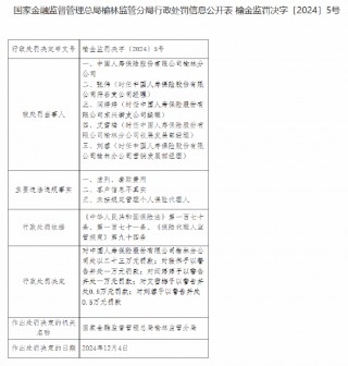中国人寿榆林分公司被罚23万元：虚列、套取费用，客户信息不真实，未按规定管理个人保险 *** 人