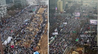 尹锡悦获释第二天，韩国大批民众在首尔市中心 *** ，组织方预计10万人参加