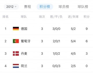 2012欧洲杯球队(2012年欧洲杯小组赛)