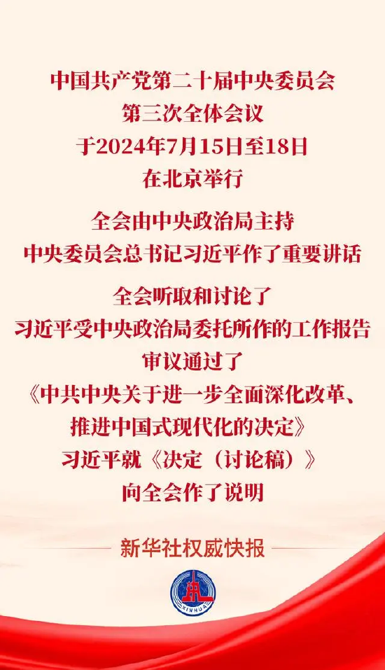 党的二十届三中全会审议通过《 *** 中央关于进一步全面深化改革、推进中国式现代化的决定》  第1张