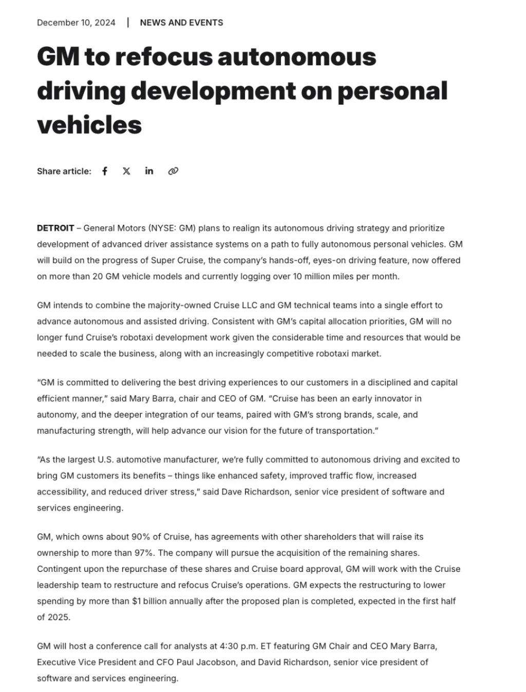 通用宣布终止robotaxi项目，马斯克：低成本自动驾驶方案极其困难  第2张
