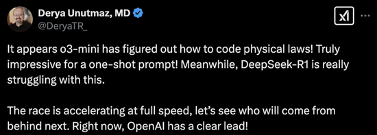 o3-mini物理推理粉碎DeepSeek R1，OpenAI王者归来！全网最全实测来袭  第5张