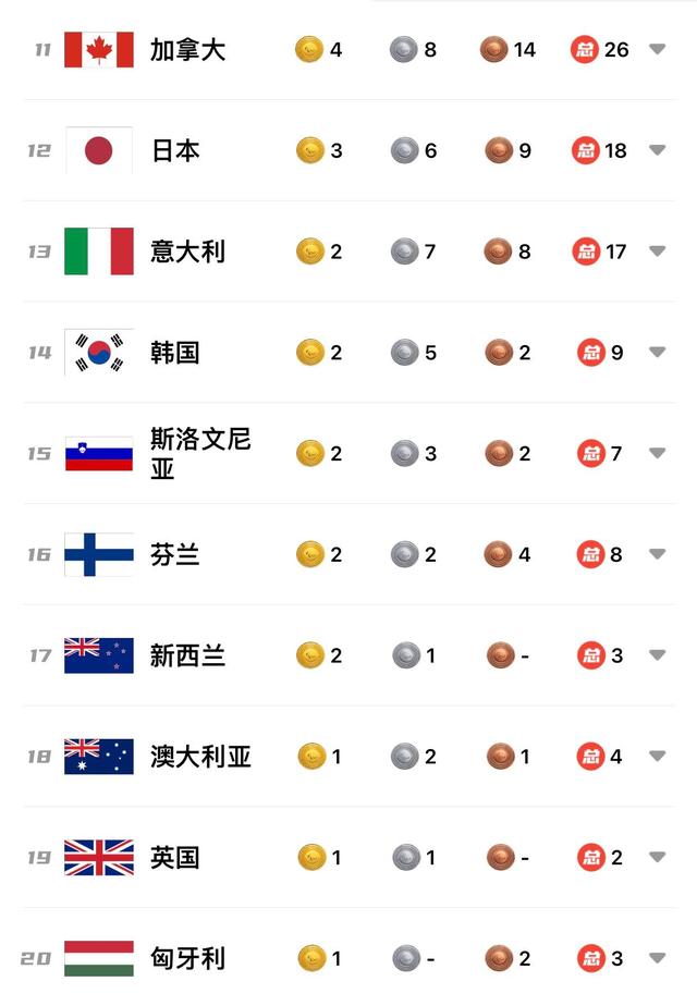 北京冬奥会奖牌榜排名(北京冬奥会奖牌榜排名中国)  第2张