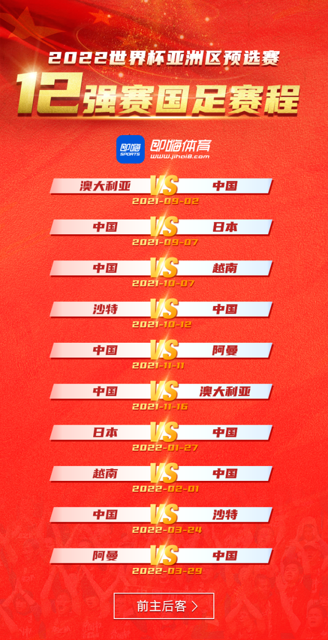 亚洲足球预选赛12强赛程(亚洲足球预选赛12强赛程表)  第2张