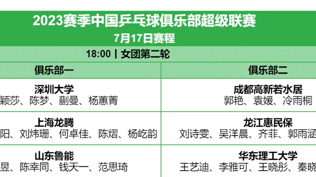 2023年乒乓球赛程表(2023年乒乓球赛程表12月13日)  第1张