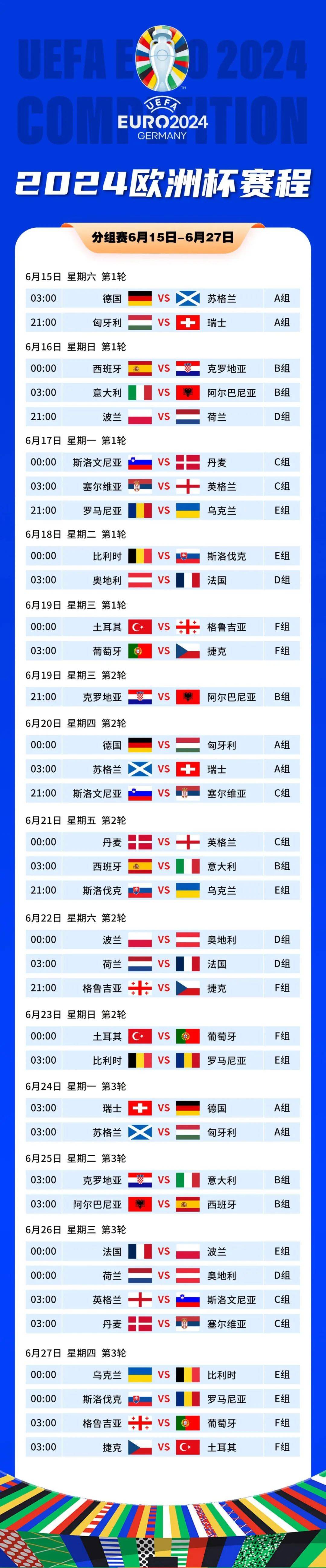 2021欧洲杯赛程时间表(2021欧洲杯赛程时间表高清版)  第2张